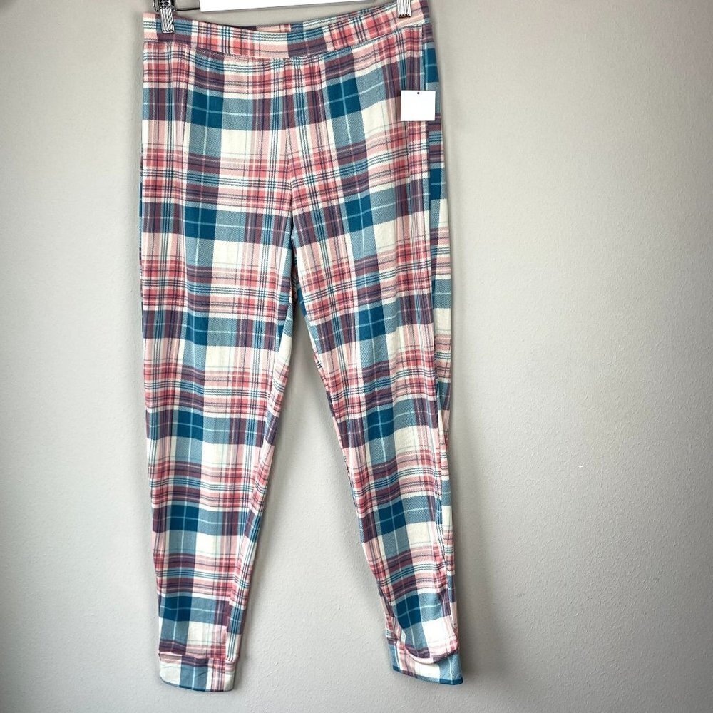 Cuddl duds Pink Blue Plaid Pajama Pants NWT S